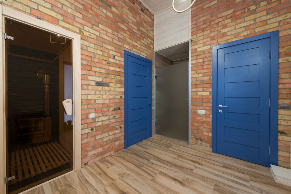 Modern white interior door